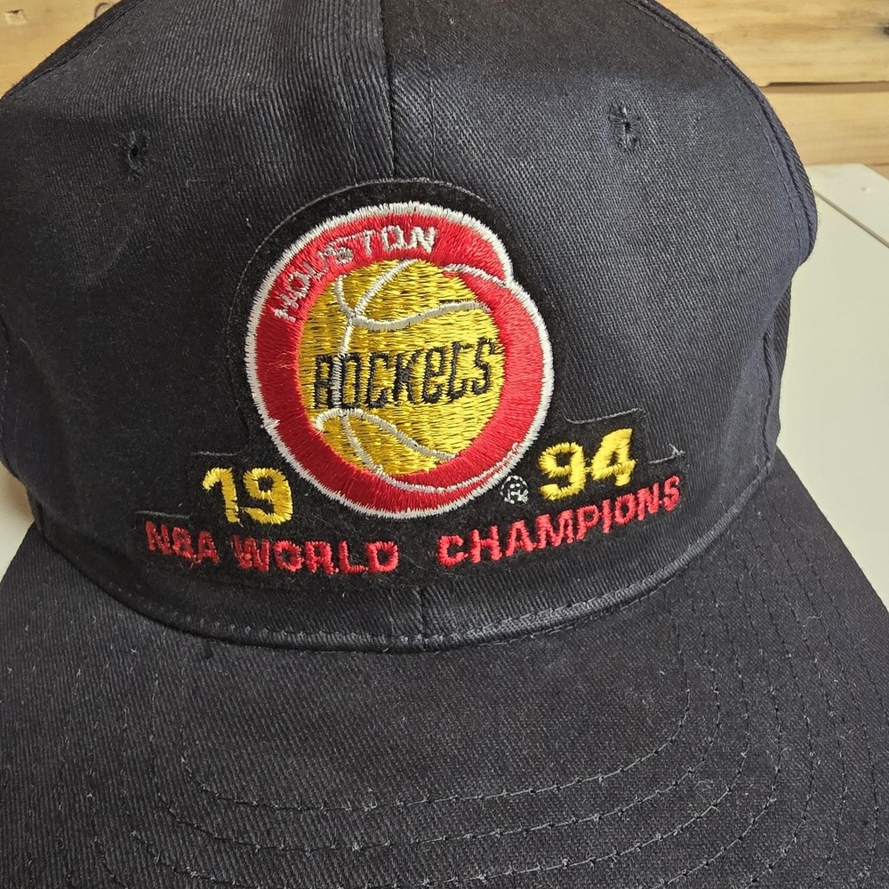 Vintage Houston Rockets Hat Cap Snap Back NBA Basketball World Champions 1994 90 - Picture 2 of 10